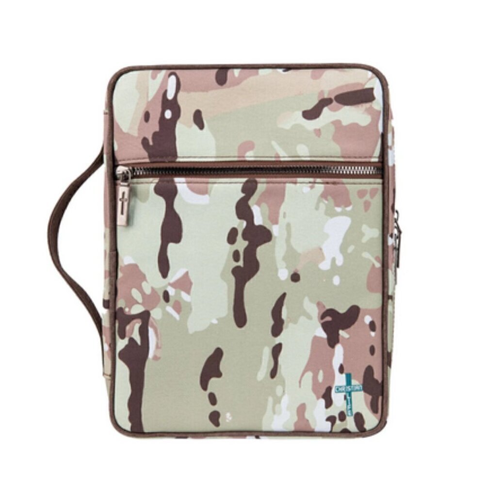 Montana West Green Camo Camouflage Pattern Print Canvas Bible Cover & Bookmark